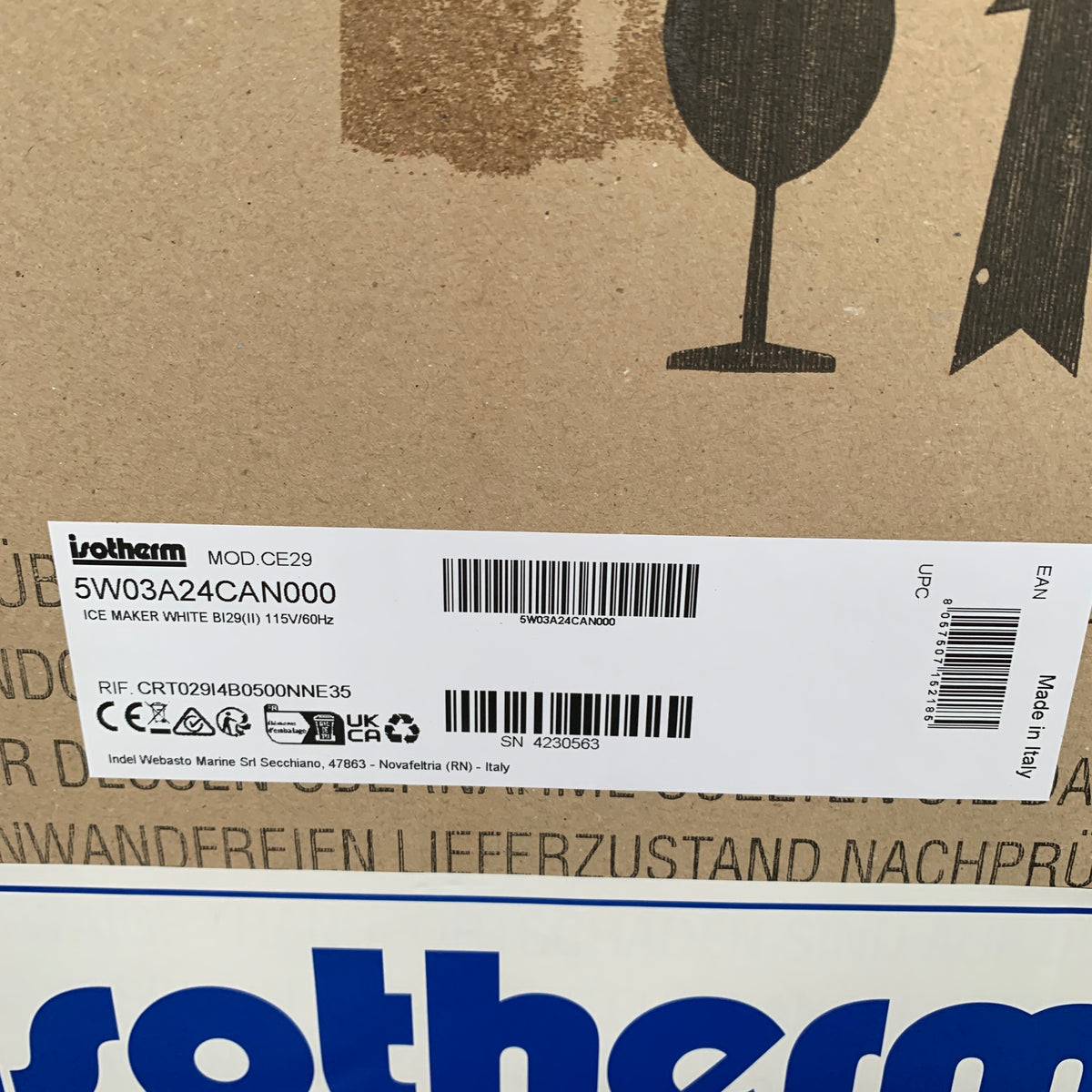 Isotherm BI29 White Fabricador de hielo integrado 115 V 60 Hz 4 KG/Día - IMWHITEBI29 
