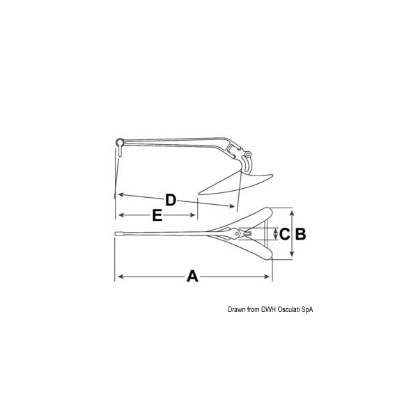 Anchor Lewmar CQR d'origine 66 kg galvanisé - 01.145.64