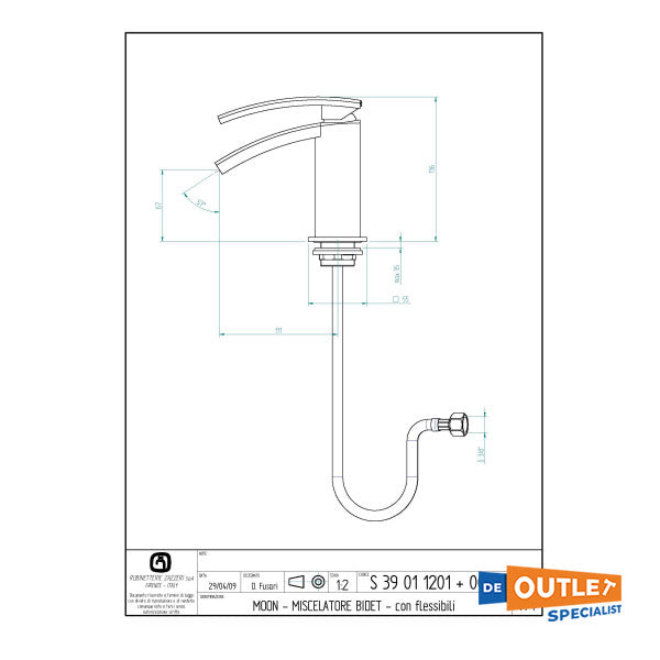 Zazzeri Moon Mono Bidet Mixer 3901 1201 A00