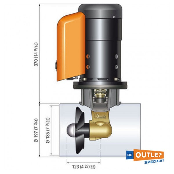 Quick BTQ Electric bow thruster 185 mm / 75 kgf / 12 V