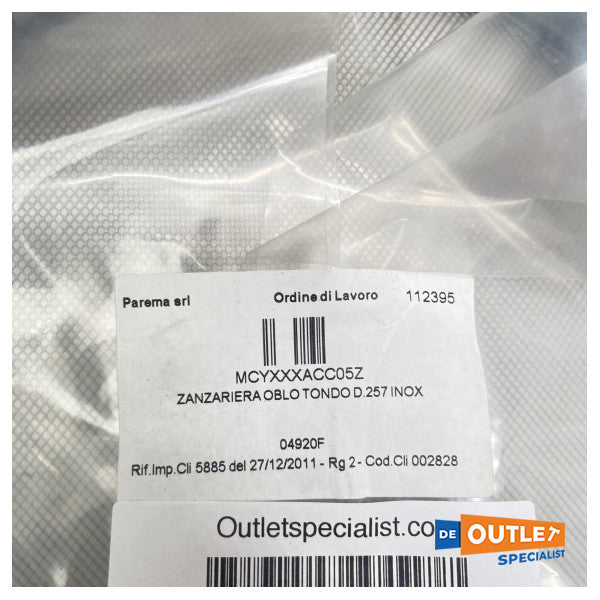 Parema myggnät i rostfritt stål för porthål 257 mm - 112395