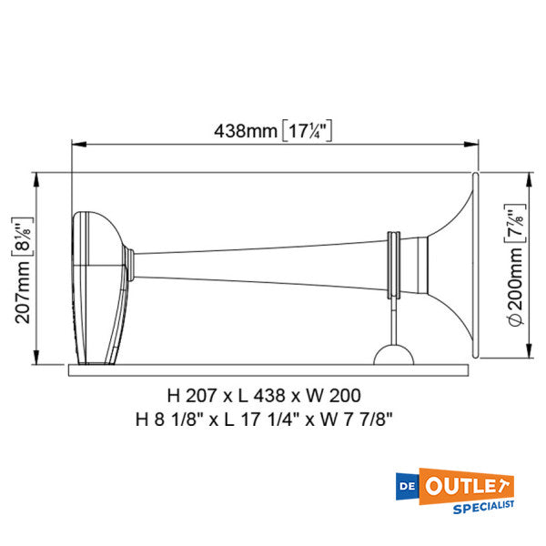 Marco PW-2BC luchthoorn chroom 12/20m - 15000213