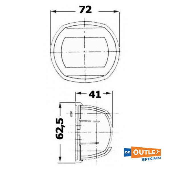 Навігаційний ліхтар Osculati з нержавіючої сталі червоний 112.5 - 1140601