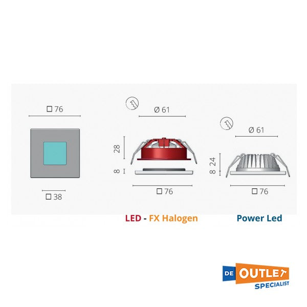 Foresti & Suardi Sextans 5080 Built -in HalogoGen G4 Spot Square - 5080.fx.c