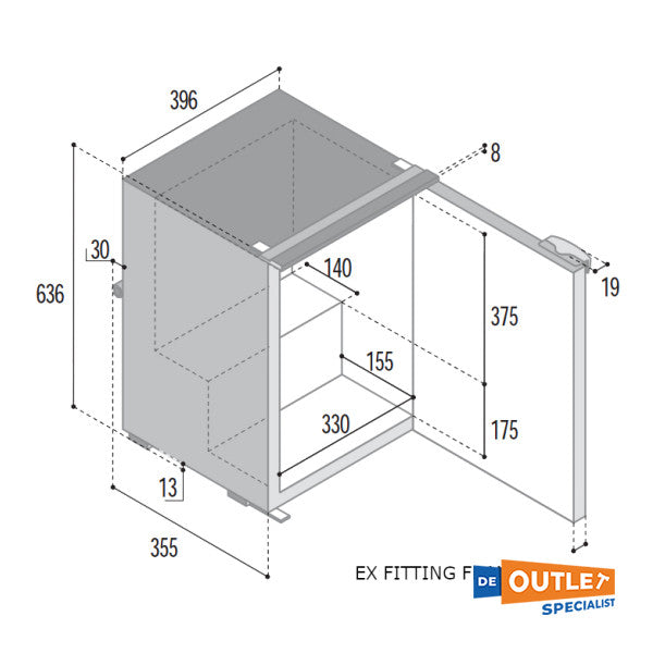 Vitrifrigo C50 50L Kompressor-Kühlschrank eingebaut 12/24V