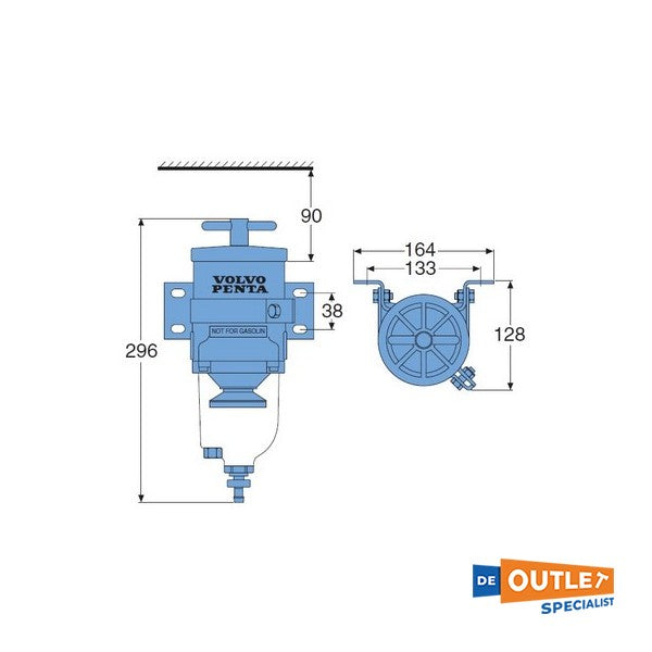 Kit de filtre à carburant Volvo Penta pour moteur diesel - 877763