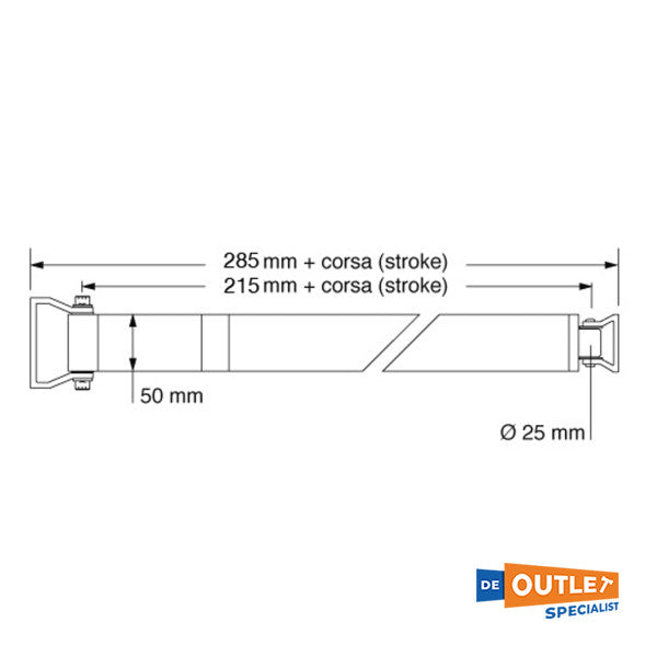 Barka Cylindre électrique avec 580 mm Push / Pull 12V - 09.00.05801