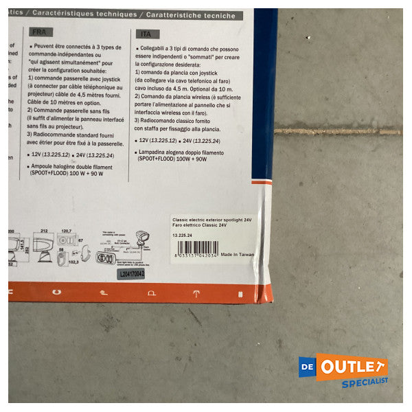 Osculati Classic електрически регулируем външен прожектор 24V - 13.225.24