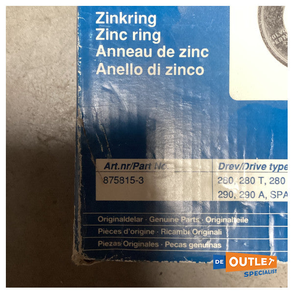 Volvo Penta Zink Ring Anode Anode - 875815-3