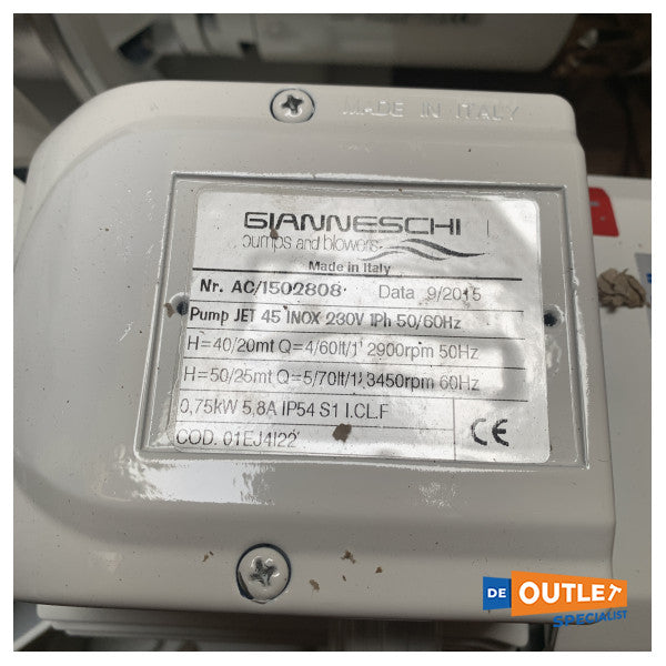 Гідрофорний насос для питної води Gianneschi 2 JET 45 INOX 24V - 230V - 05GAJ45CE4OS