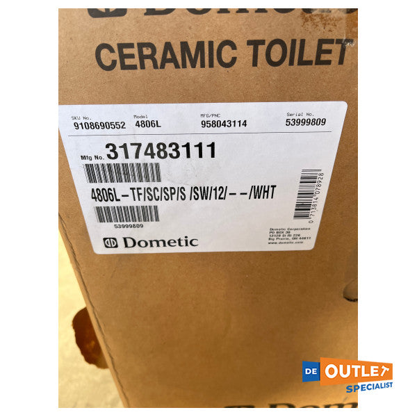 Dometic 12V Vacuflush Electric Marine Toilet 4806L - 9108690552