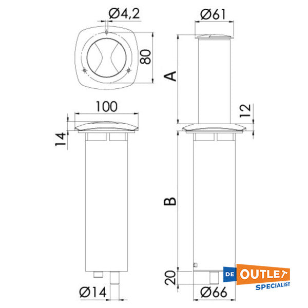 Osculati Aurora LED stolna svjetiljka na izvlačenje 12/24V - 13.448.06