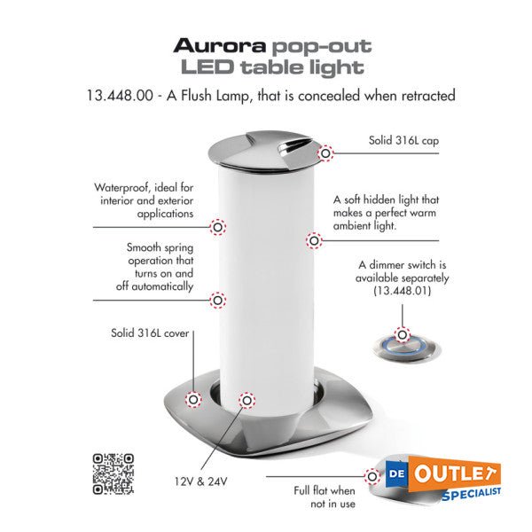 Osculati Aurora LED stolna svjetiljka na izvlačenje 12/24V - 13.448.06