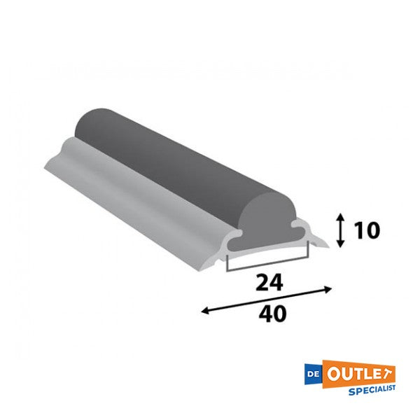 Profil de liste de tir en aluminium 40 x 10 mm - 3600 mm