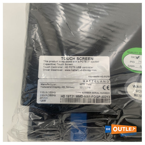 Hatteland HD 19T21 MMD-MA1 舶用タッチスクリーンディスプレイ 19インチ 230V｜24V
