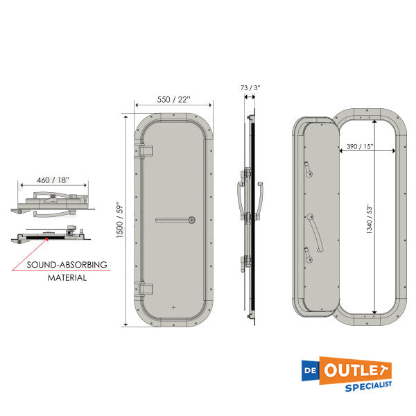 OPACMARE 2301 Sala de motor insonorizado Wattighht con Pothole - 2301.03