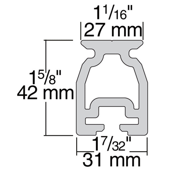 Harken TRK -27 mm de poutre de route courbe courbe Black 2,0m - HC11714