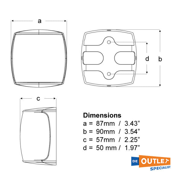Hella NaviLED кормовий ліхтар білий 3 нм 10-30В - 2LT 959909201