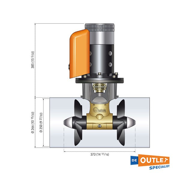 Quick BTQ 140 KGF / 24V dubbele boegschroef 250 mm