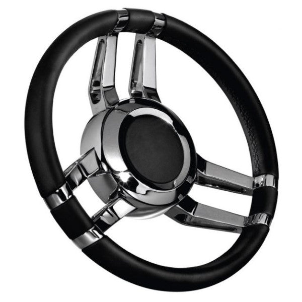 Volante Isotta Carlotta a 3 razze in acciaio inox nero 350 mm