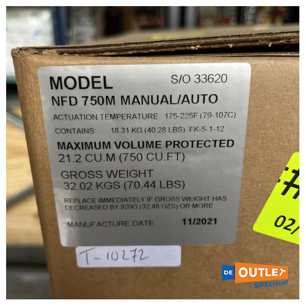 Автоматична - ръчна пожарогасителна система Sea Fire NFD 750