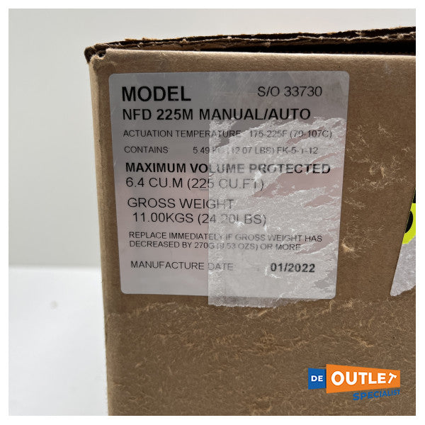 Автоматична - ръчна пожарогасителна система Sea Fire NFD 225