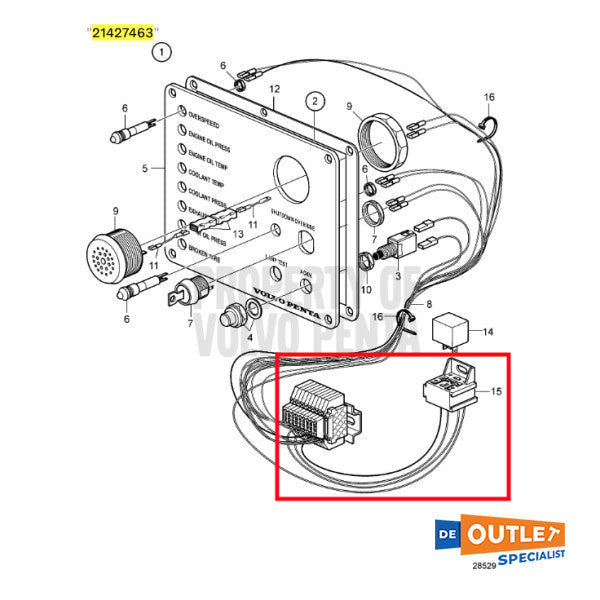 Câble de commande de connexion Volvo Penta - 21427463 -P01