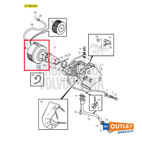 Volvo Penta Tamd31m Luftfilter verwendet - 21782391