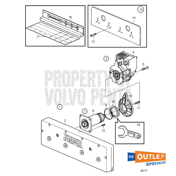 Volvo Penta IS600 automatic interceptor kit complete 12/24V - 21875622