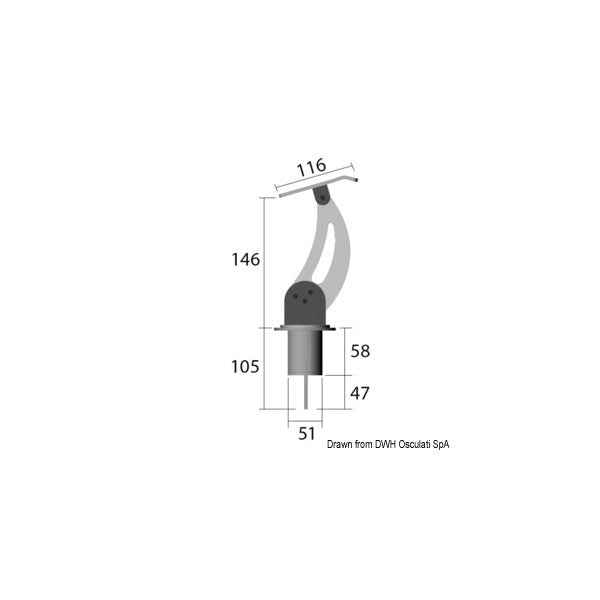 Fixed stainless steel tender bracket 70 KG - 22.506.04