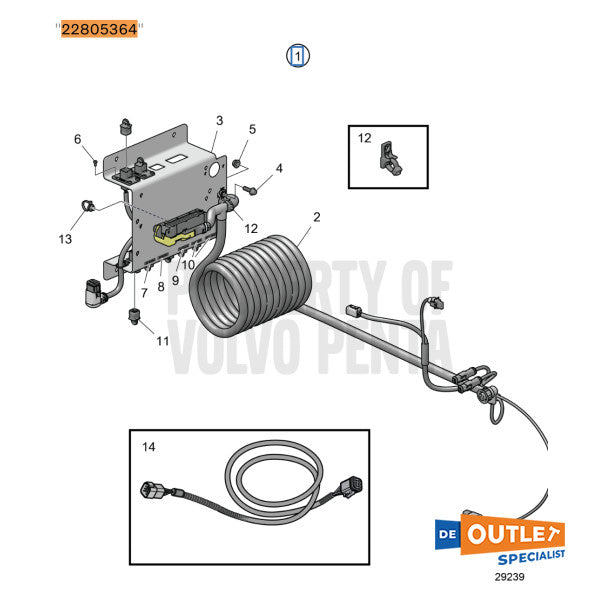 Volvo Penta Transmission Harness pour les moteurs IPS - 22805364