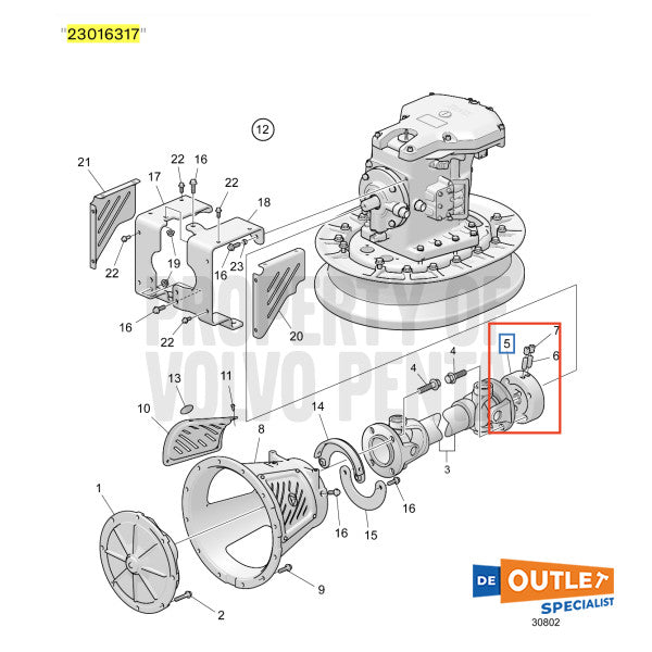 Volvo Penta IPS connection flens - 23016317