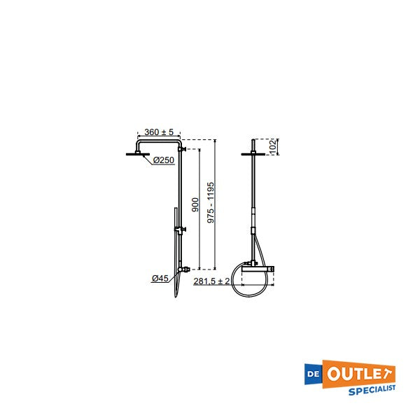 Qisani Rainshower SmartControl Continental Shower System - 253691