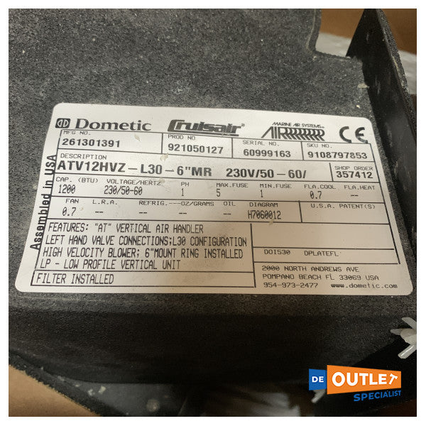 Dometic ATV12HVZ 12000 BTU Marine Air Handler 230V - 261301391