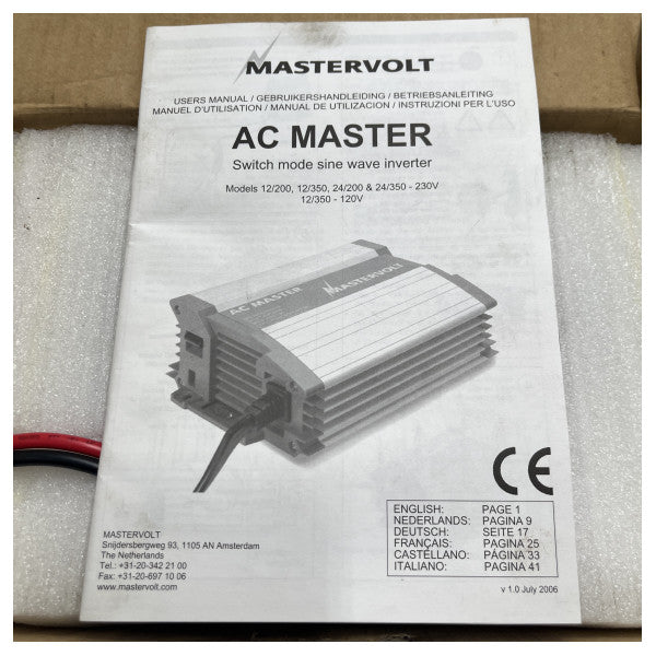 MasterVolt AC Master 12V - 200W Inverter sinusal - 28010200