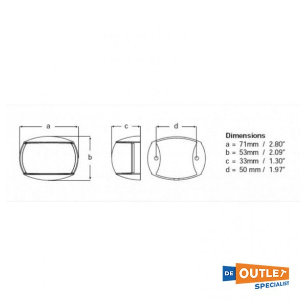 Hella Naviled compact, zwart, 2NM, BB navigatieverlichting