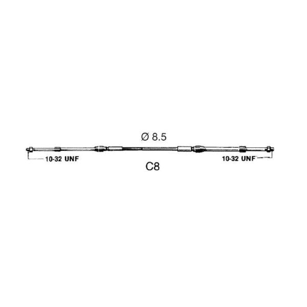 Ultraflex C8 Câble de commande de moteur à distance 2,75 mètres - 30214u