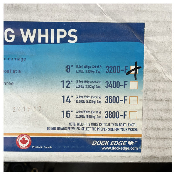 Dock Edge Premium Mooring Whips 3200F