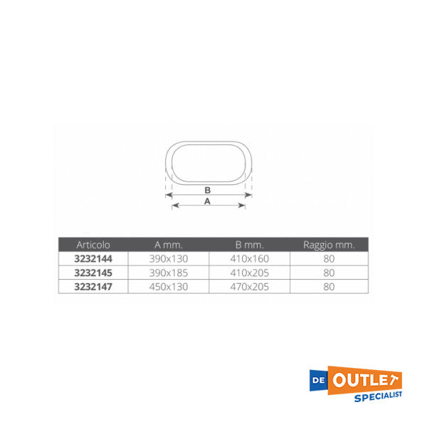 Nautica F4 Paulpoort White Opening 470 x 205 mm - 3232147