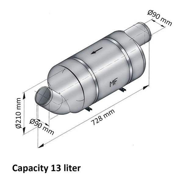 Vetus MF 90 mm prigušivač ispuha | Prigušivač 13L - MF090