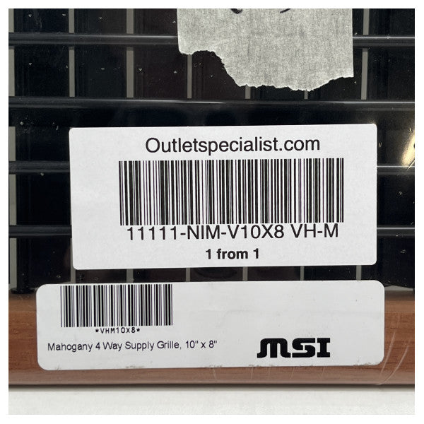 Dometic MSI 10 x 8 pollici griglia di uscita del climatizzatore Mogano - V10X8 VH-M