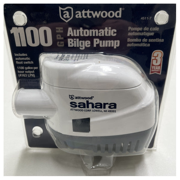 Attwood Sahara Series 1100 Automatic Bilpump 50l/Min 12v - ATW4511-7