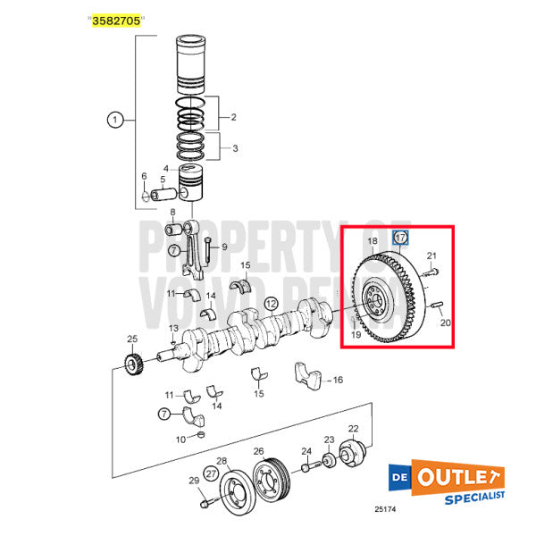 Volvo Penta TAMD31M Flywheel utilisé - 3582705