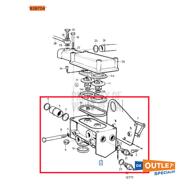 Volvo Penta Tamd31m Termostat House utilizada - 838704