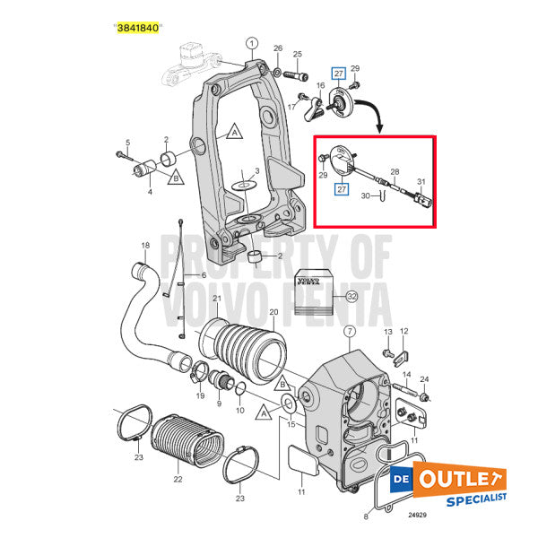 Volvo Penta Engine Trim Sterndrive Capteur - 3841840 - 21484383