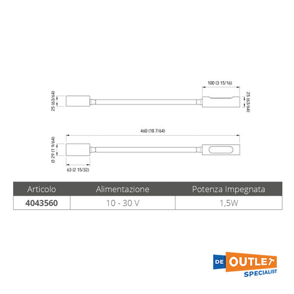 Quick Califfa adjustable LED reading lamp Chrome 12/24V