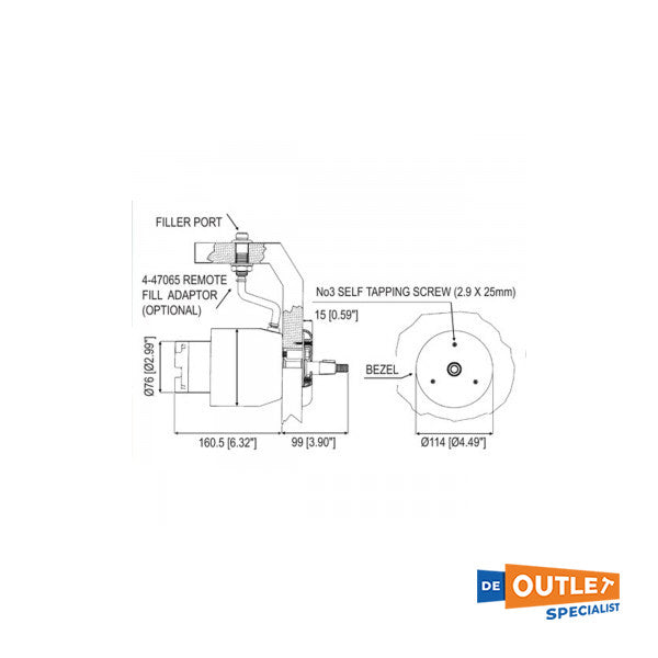 Ultraflex UP39R hydraulische Lenkradpumpe 39 cc