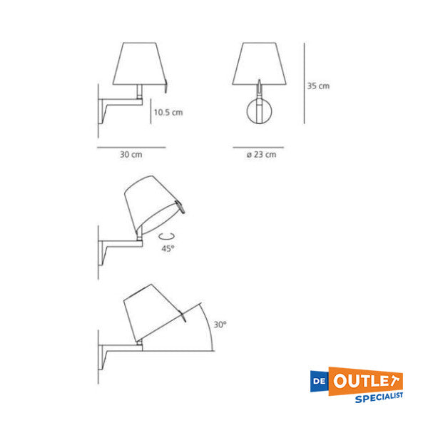 Artemid Melampo Silber Wandlampe LED - 0720010a