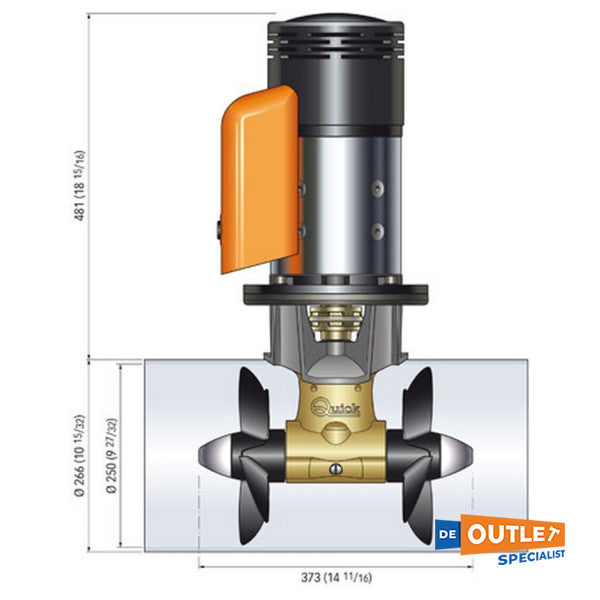 Quick BTQ electric bowthruster 240 KGF | 250 mm | 24V - BTQ2524024