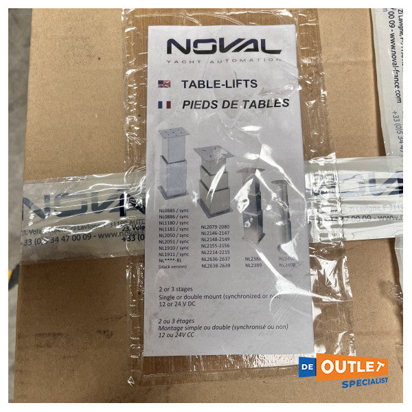 Noval Electric Table 3 -Part Pedestal Stainless Steel - NL2417